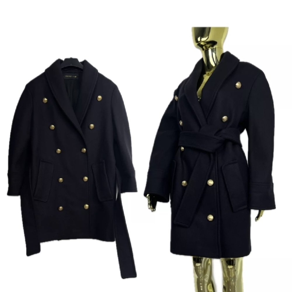 Navy Blue Balmain H&M  Coat